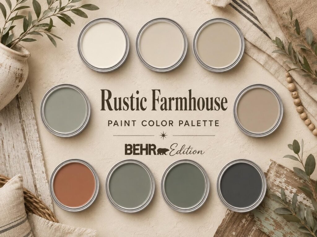 Rustic Farmhouse Wall Paint Color Palette image 1