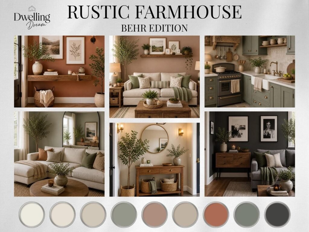 Rustic Farmhouse Wall Paint Color Palette image 3