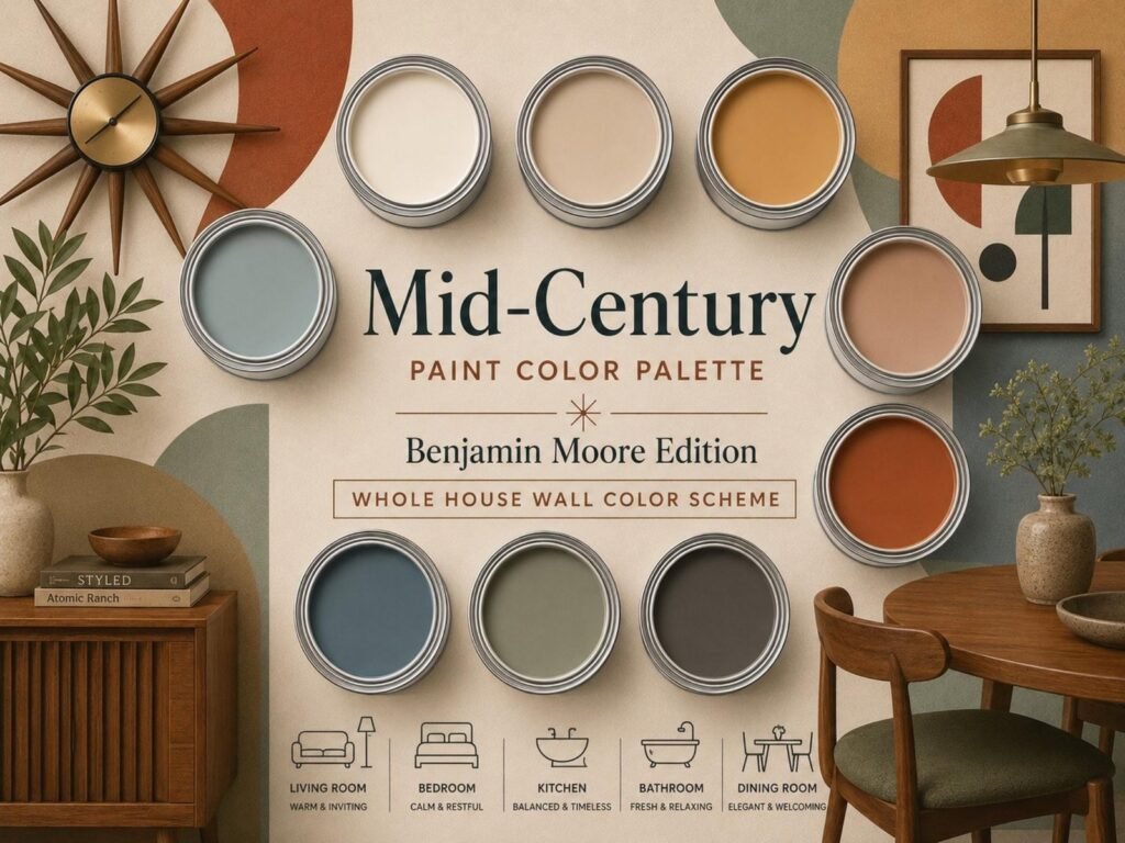 Mid Century Benjamin Moore Color Palette image 1