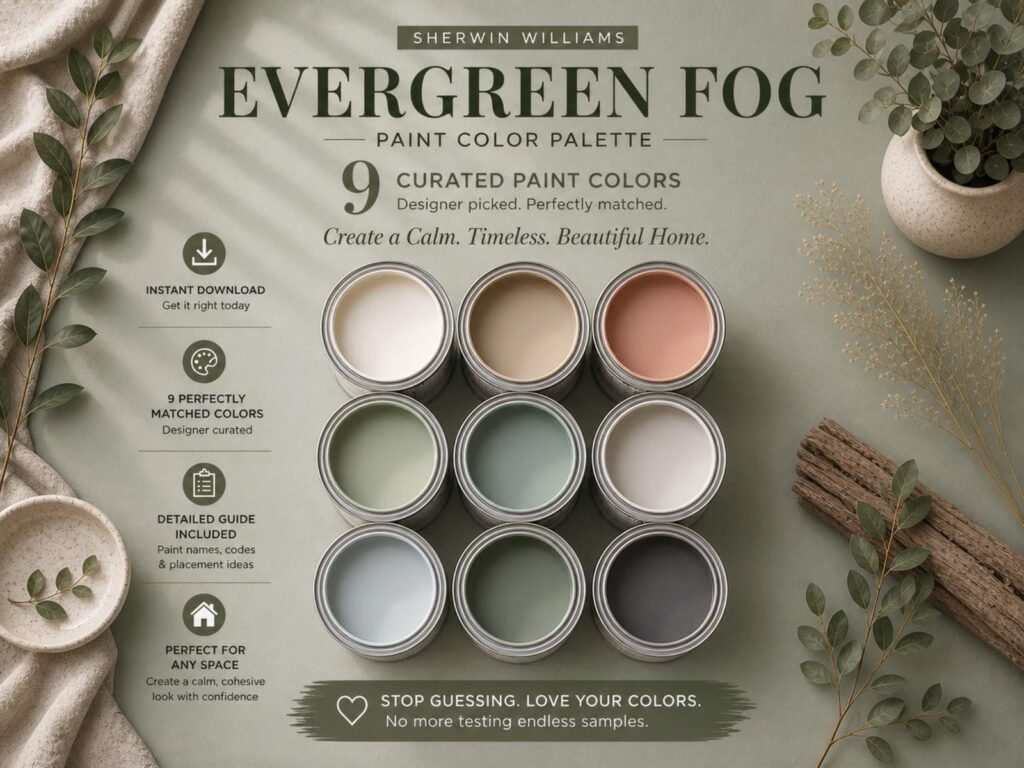 Sherwin Williams Evergreen Fog Paint Palette image 1